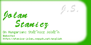 jolan stanicz business card